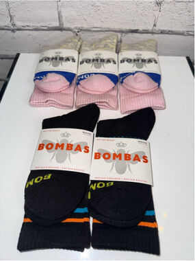 Women’s Bombas Socks size Medium Calf Socks Casual Black & Pink 5 Pairs Nurse